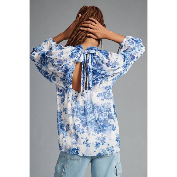 NWT Anthropologie Maeve Sheer Tunic Blouse size L - Picture 1 of 5